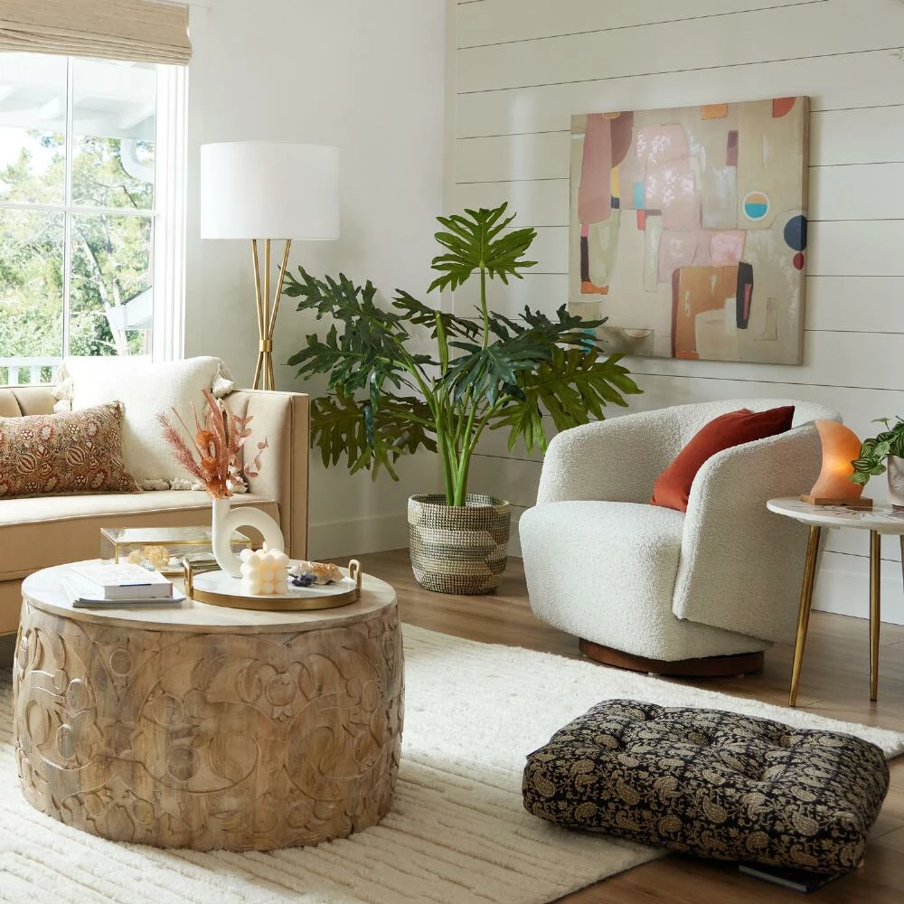 World Market Black And White Paisley Jaipur Block Print Floor Cushion 2 World Market Black And White Paisley Jaipur Block Print Floor Cushion - Image 2