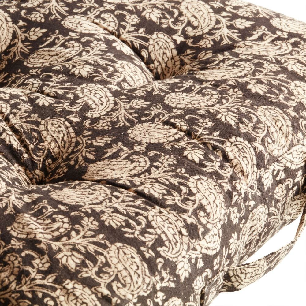 World Market Black And White Paisley Jaipur Block Print Floor Cushion 4 World Market Black And White Paisley Jaipur Block Print Floor Cushion - Image 4