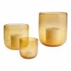 World Market Amber Bubble Glass Hurricane Candle Holder