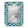 World Market Blue Floral Inlay Bone Frame