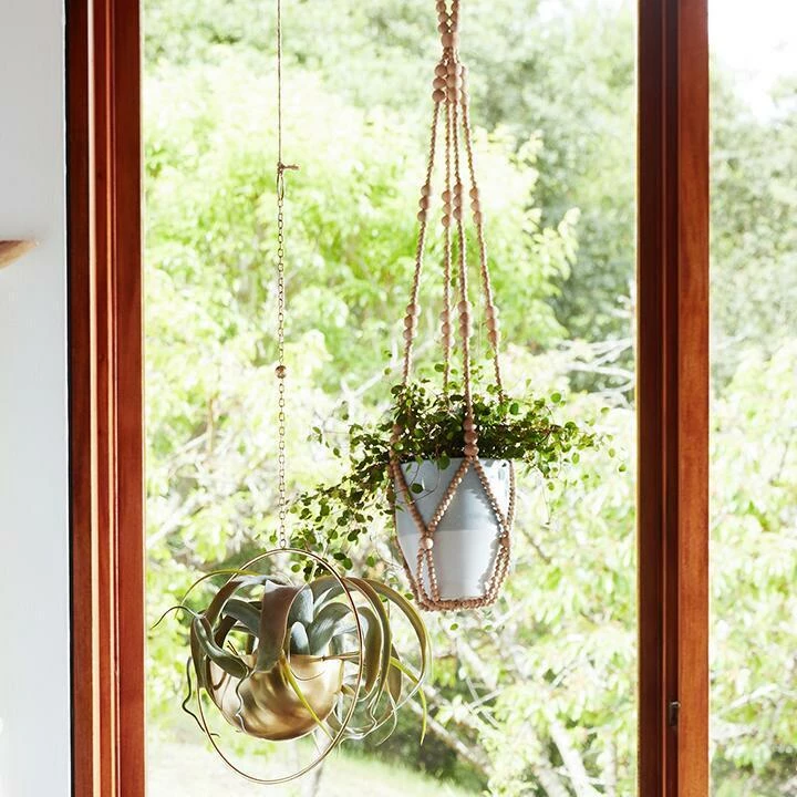 World Market Wood Bead Plant Hanger 4 World Market Wood Bead Plant Hanger - Image 4