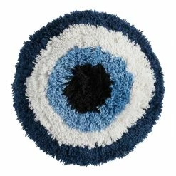World Market Round Tufted Evil Eye Indoor Outdoor Throw Pillow