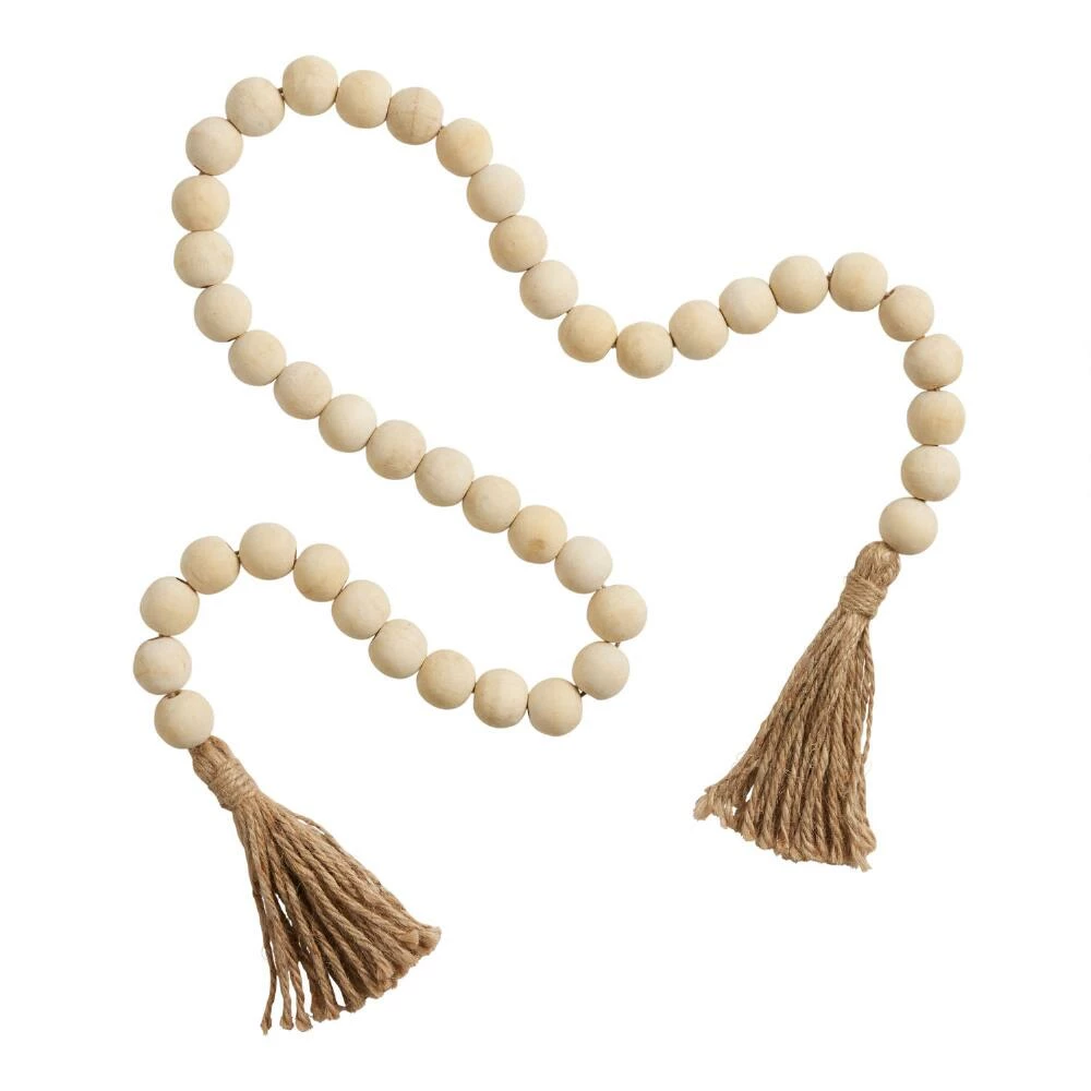 World Market Natural Wood Boho Bead Decor 1 World Market Natural Wood Boho Bead Decor