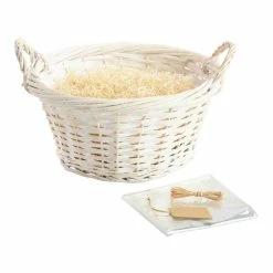 World Market Large Round White Gift Basket Kit