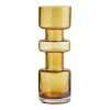 World Market Amber Geometric Stacked Glass Vase