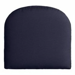 World Market Sunbrella Navy Canvas Gusseted Outdoor Chair Cushion