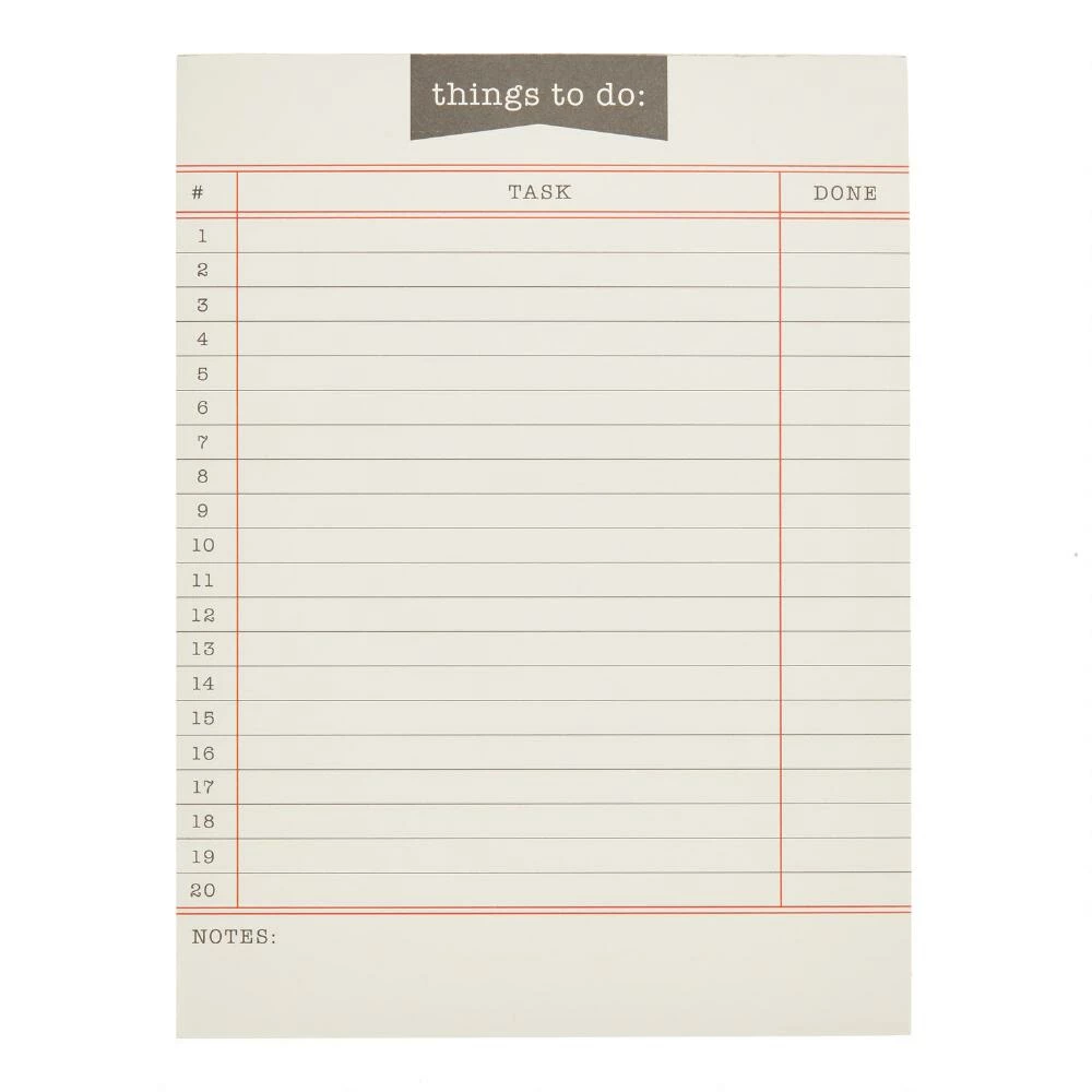 World Market Things To Do List Notepad 1 World Market Things To Do List Notepad