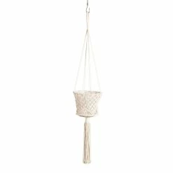 World Market Cotton Macrame Basket Plant Hanger
