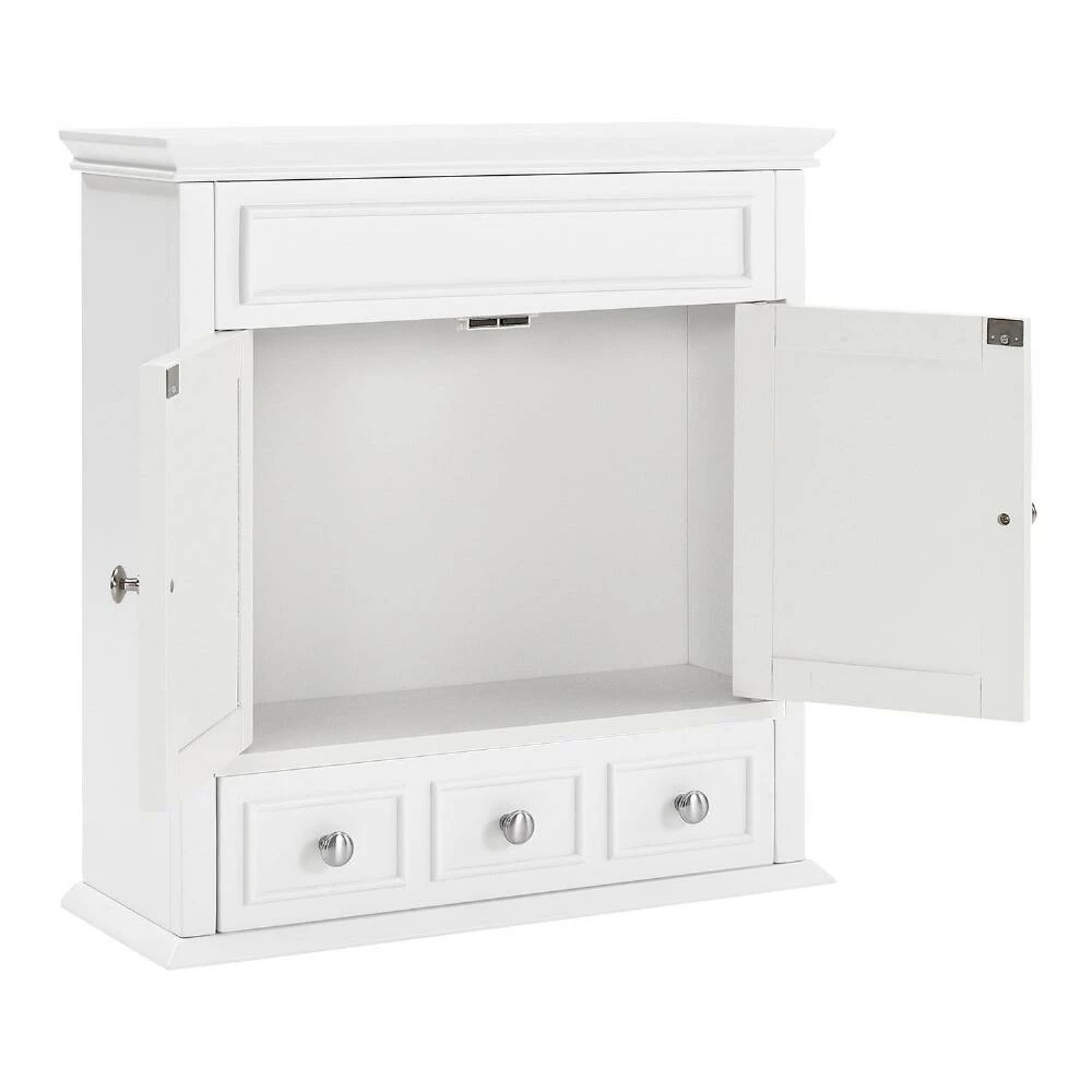 World Market White Wood Maryella Bathroom Wall Cabinet 3 World Market White Wood Maryella Bathroom Wall Cabinet - Image 3