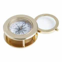 World Market Gold Compass with Magnifying Glass
