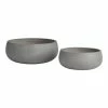 World Market Zian Gray Cement Shallow Outdoor Planter