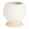 World Market White and Natural Ceramic Pedestal Planter