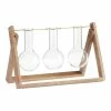 World Market Glass Three Bulb Bud Vase With Wood Easel