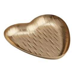 World Market Etched Gold Heart Trinket Dish