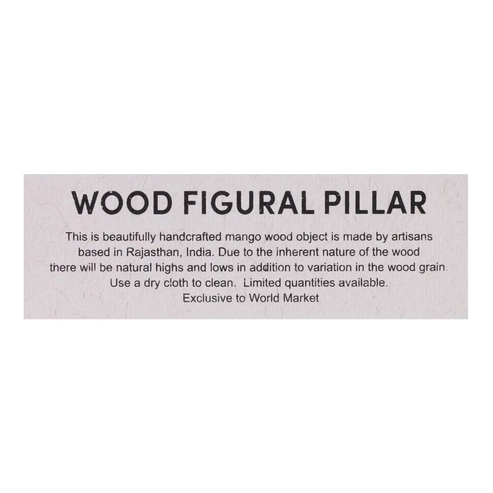 World Market Small CRAFT Hand Carved Whitewash Wood Pillar Decor 2 World Market Small CRAFT Hand Carved Whitewash Wood Pillar Decor - Image 2