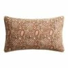 World Market Coral And Red Floral Jaipur Block Print Lumbar Pillow
