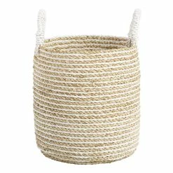 World Market Bianca Striped Seagrass Tote Basket