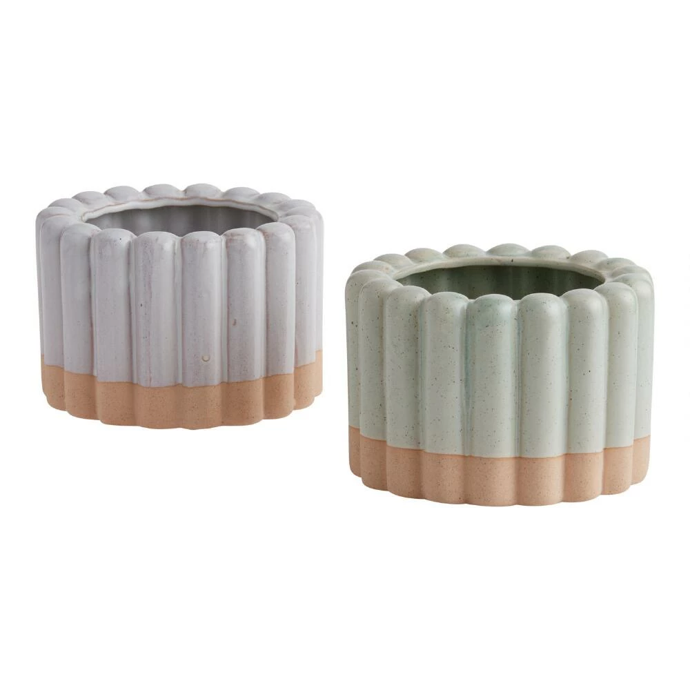 World Market Natural Two Tone Channel Planter 1 World Market Natural Two Tone Channel Planter