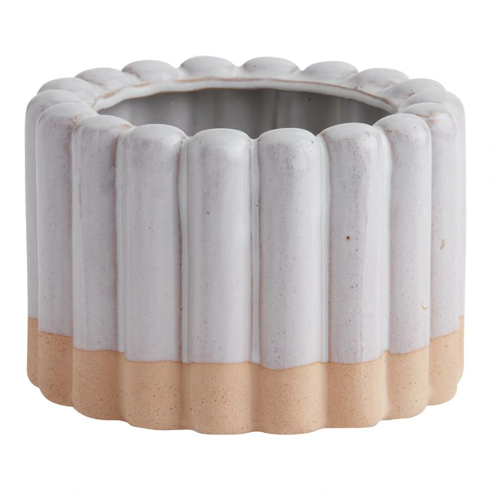 World Market Natural Two Tone Channel Planter 3 World Market Natural Two Tone Channel Planter - Image 3