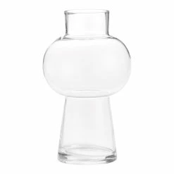 World Market Clear Glass Pedestal Bulb Vase
