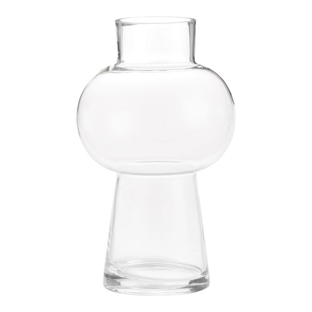 World Market Clear Glass Pedestal Bulb Vase 1 World Market Clear Glass Pedestal Bulb Vase