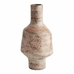 World Market Tall Brown And White Textured Ceramic Vase