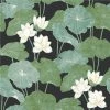 World Market Green and Black Lily Pad Peel And Stick Wallpaper