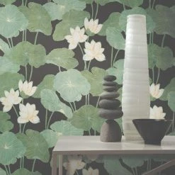 World Market Green and Black Lily Pad Peel And Stick Wallpaper 9 World Market Green and Black Lily Pad Peel And Stick Wallpaper -Decor & Pillows Sales Store unnamed file 2127