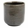 World Market Black Dot Reactive Glaze Ceramic Planter