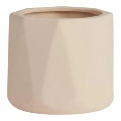 World Market Natural Ceramic Faceted Planter