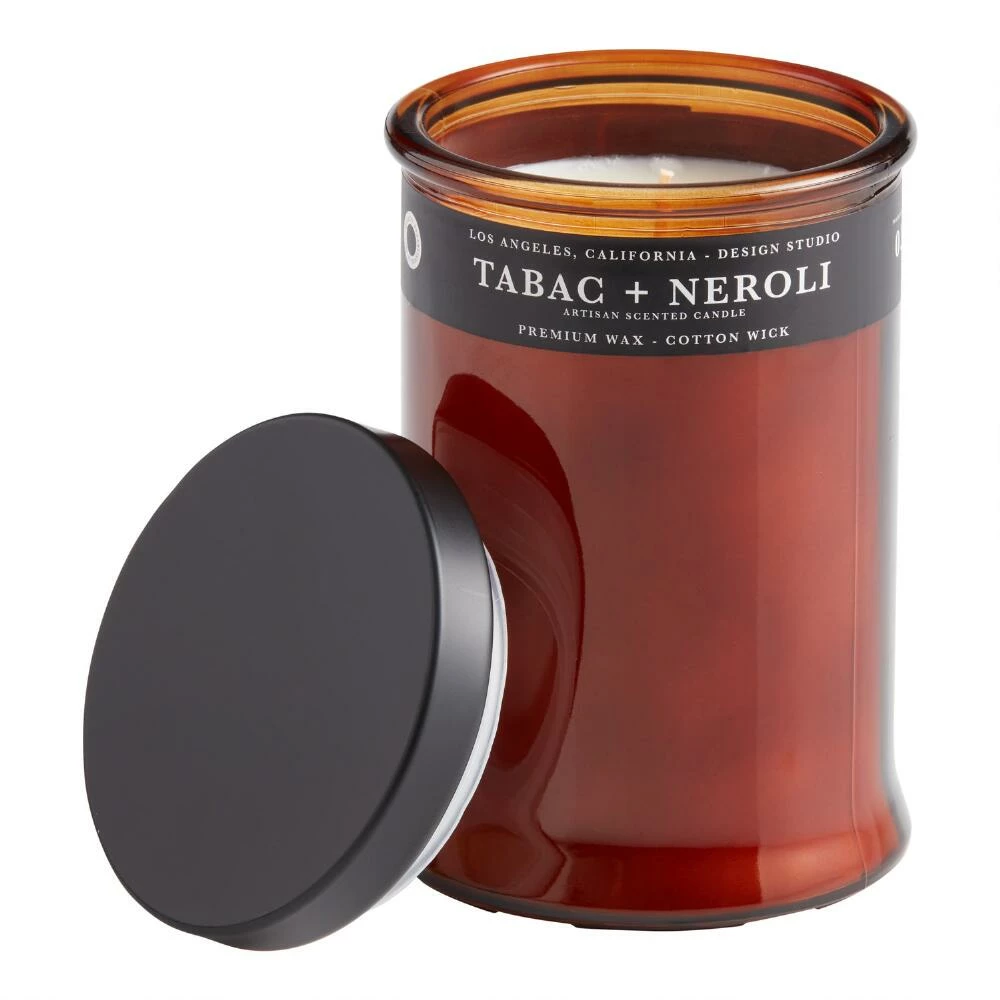 World Market Tall Amber Glass Tabac and Neroli Scented Candle 1 World Market Tall Amber Glass Tabac and Neroli Scented Candle