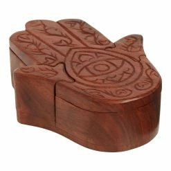 World Market Wood Hamsa Puzzle Box