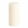 World Market Ivory Ribbed Unscented Pillar Candle