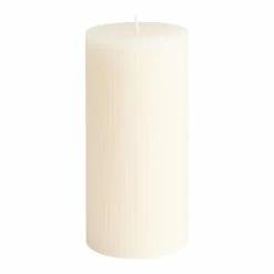 World Market Ivory Ribbed Unscented Pillar Candle