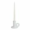 World Market White Ceramic Handled Taper Candle Holder