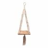 World Market Natural Macrame Plant Hanger With Wood Shelf