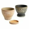 World Market Ancient Etched Ceramic Planter With Tray