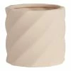 World Market Natural Ceramic Diagonal Ribbed Planter