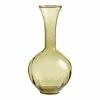 World Market Tall Olive Green Bulb Blown Glass Bud Vase