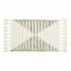 World Market Ace White And Sage Diamond Tufted Tassel Bath Mat