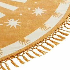 World Market Round Golden Yellow and Ivory Cotton Picnic Blanket -Decor & Pillows Sales Store unnamed file 2277