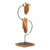World Market CRAFT Teak Wood and Iron S Curve Sculpture