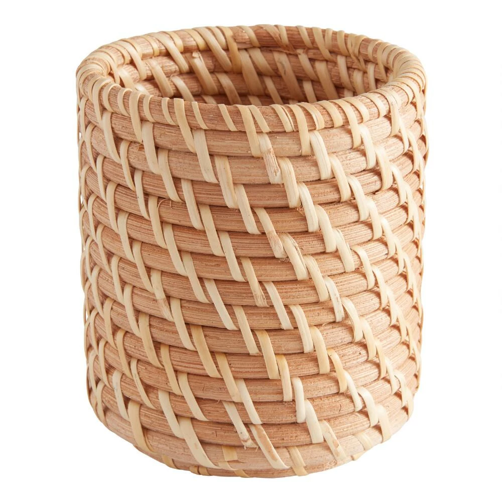 World Market Benson Natural Rattan Pencil Cup 1 World Market Benson Natural Rattan Pencil Cup