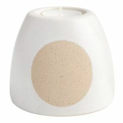World Market White and Natural Modern Tealight Candle Holder
