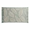 World Market Jakarta Palm Green And White Tassel Bath Mat
