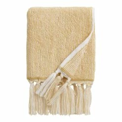 World Market Azure Mustard And White Marled Hand Towel