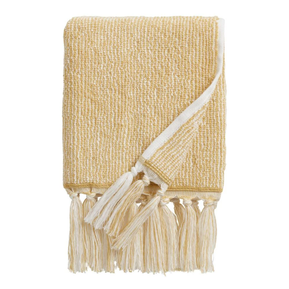 World Market Azure Mustard And White Marled Hand Towel 1 World Market Azure Mustard And White Marled Hand Towel