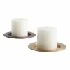World Market Recessed Metal Candle Plate Set of 2