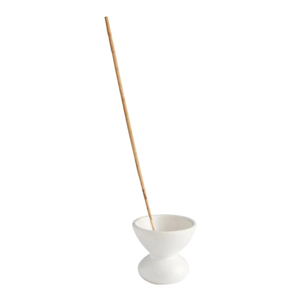 World Market Speckled White Ceramic Incense Holder 1 World Market Speckled White Ceramic Incense Holder