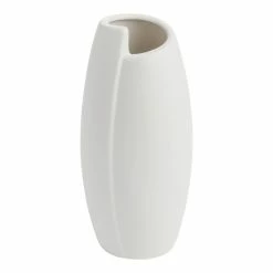 World Market Matte White Asymmetrical Curved Ceramic Vase